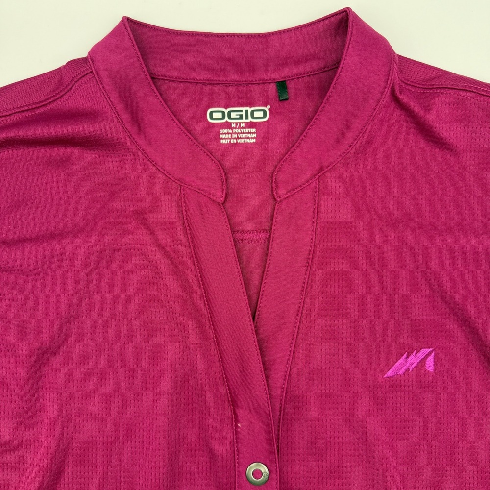 OGIO Golf Polo Shirt Roll-Tab Sleeve Blade Collar Top Purple Womens M Medium